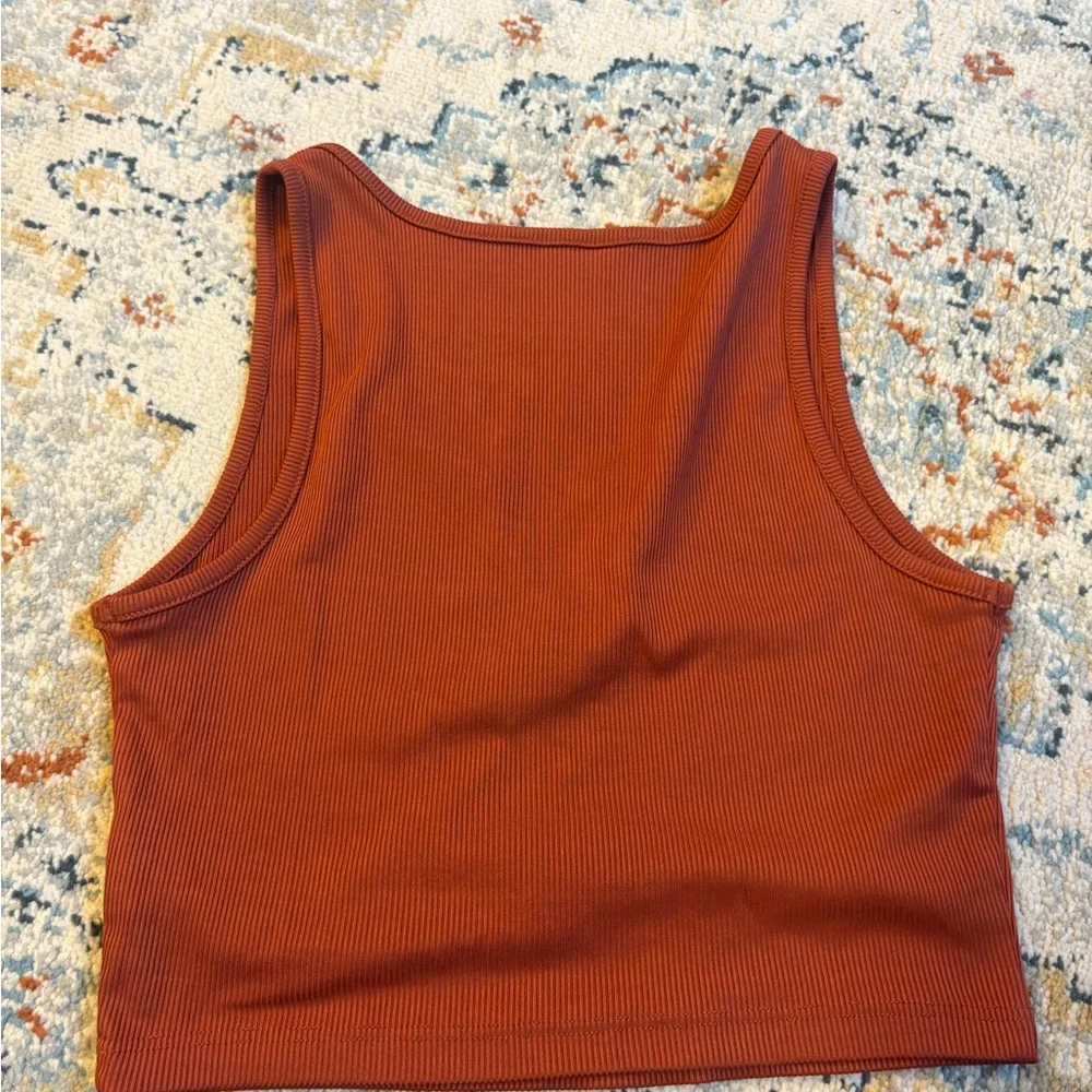 Rust Ribbed Tank Top - Picture 2 of 3